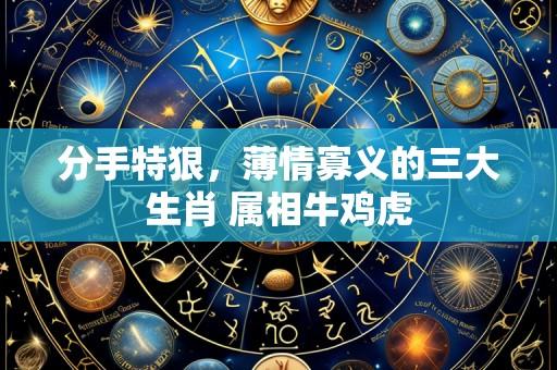 分手特狠,薄情寡义的三大生肖 属相牛鸡虎