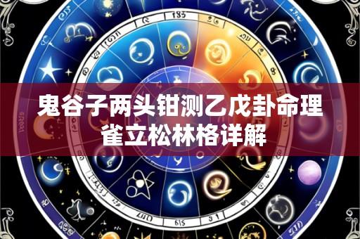 鬼谷子两头钳测乙戊卦命理 雀立松林格详解