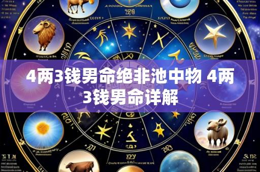 4两3钱男命绝非池中物 4两3钱男命详解