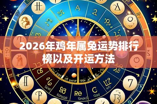 2026年鸡年属兔运势排行榜以及开运方法