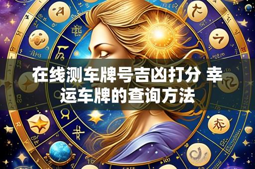 在线测车牌号吉凶打分 幸运车牌的查询方法