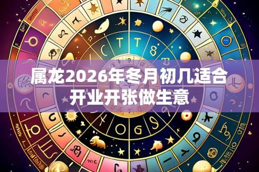 属龙2026年冬月初几适合开业开张做生意