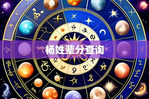 杨姓辈分查询
