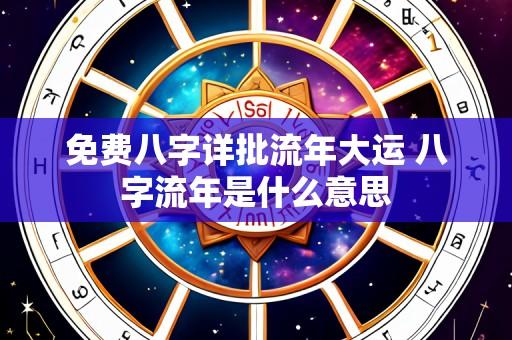 免费八字详批流年大运 八字流年是什么意思