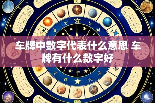 车牌中数字代表什么意思 车牌有什么数字好