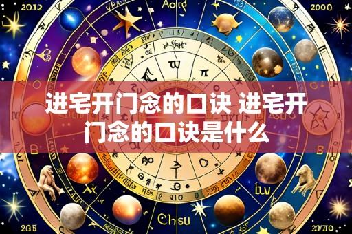 进宅开门念的口诀 进宅开门念的口诀是什么
