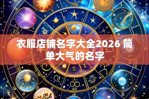 衣服店铺名字大全2026 简单大气的名字
