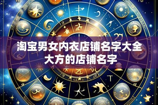 淘宝男女内衣店铺名字大全 大方的店铺名字