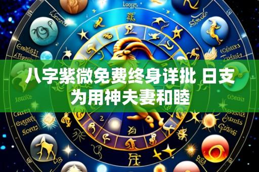 八字紫微免费终身详批 日支为用神夫妻和睦