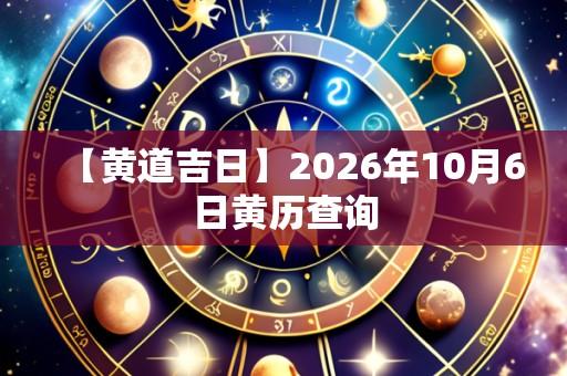 【黄道吉日】2026年10月6日黄历查询