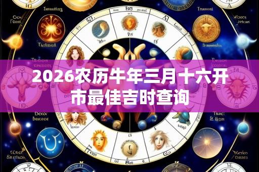 2026农历牛年三月十六开市最佳吉时查询