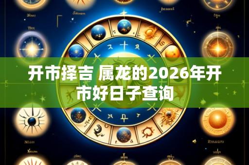 开市择吉 属龙的2026年开市好日子查询