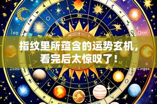 指纹里所蕴含的运势玄机,看完后太惊叹了!
