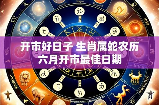 开市好日子 生肖属蛇农历六月开市最佳日期