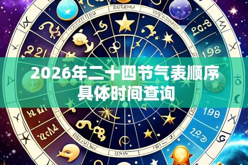 2026年二十四节气表顺序 具体时间查询