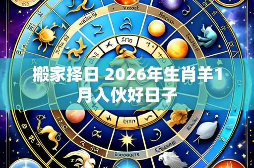 搬家择日 2026年生肖羊1月入伙好日子