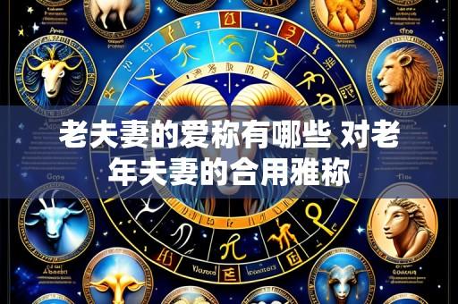 老夫妻的爱称有哪些 对老年夫妻的合用雅称