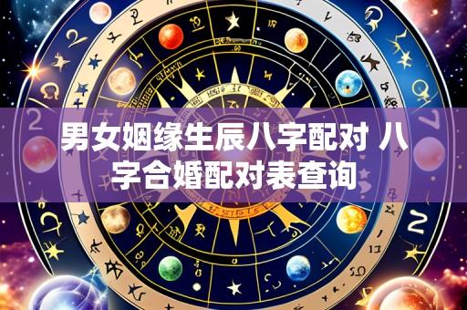男女姻缘生辰八字配对 八字合婚配对表查询