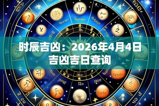时辰吉凶:2026年4月4日吉凶吉日查询