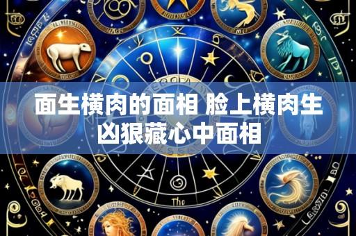 面生横肉的面相 脸上横肉生凶狠藏心中面相