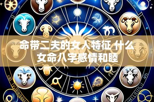 命带二夫的女人特征 什么女命八字感情和睦