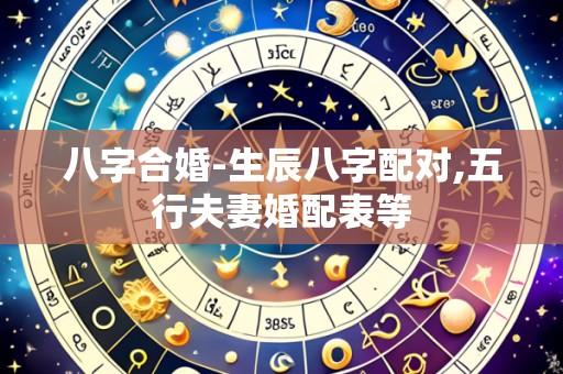 八字合婚-生辰八字配对,五行夫妻婚配表等