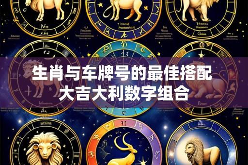 生肖与车牌号的最佳搭配 大吉大利数字组合