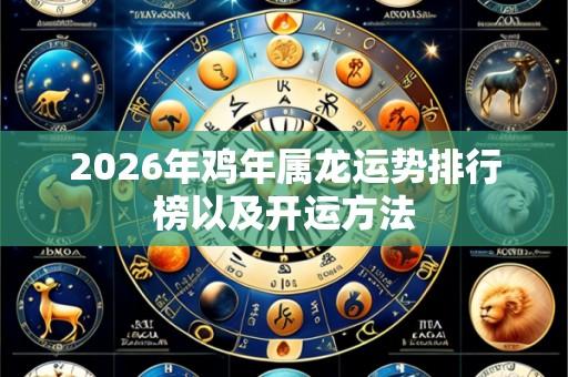 2026年鸡年属龙运势排行榜以及开运方法
