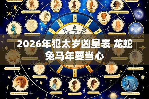 2026年犯太岁凶星表 龙蛇兔马年要当心