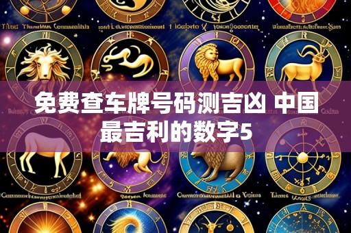 免费查车牌号码测吉凶 中国最吉利的数字5