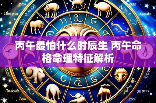丙午最怕什么时辰生 丙午命格命理特征解析
