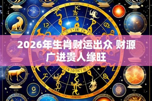 2026年生肖财运出众 财源广进贵人缘旺