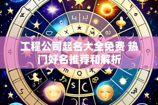 工程公司起名大全免费 热门好名推荐和解析