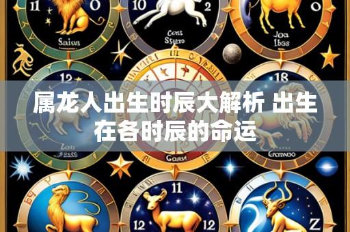 属龙人出生时辰大解析 出生在各时辰的命运