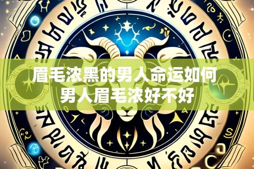 眉毛浓黑的男人命运如何 男人眉毛浓好不好
