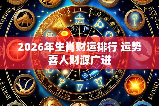 2026年生肖财运排行 运势喜人财源广进