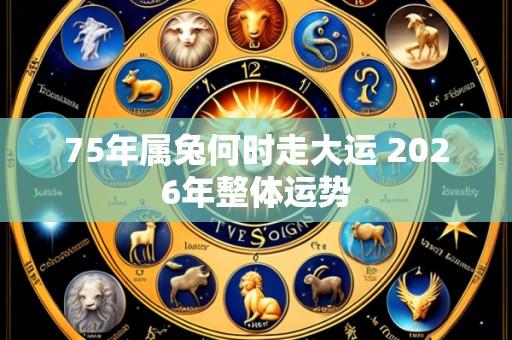 75年属兔何时走大运 2026年整体运势