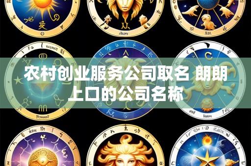 农村创业服务公司取名 朗朗上口的公司名称