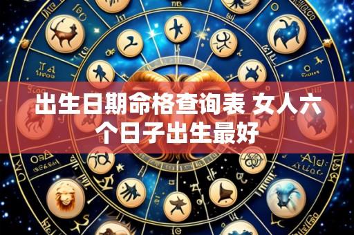 出生日期命格查询表 女人六个日子出生最好
