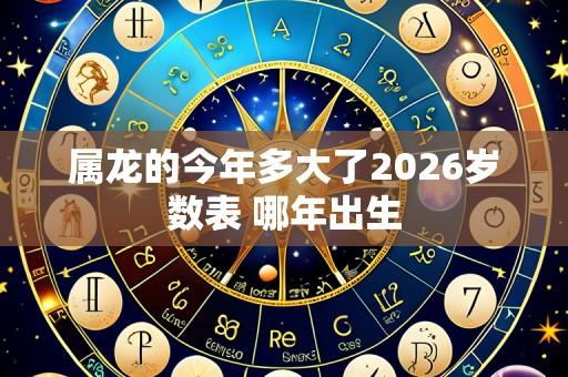 属龙的今年多大了2026岁数表 哪年出生