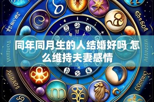 同年同月生的人结婚好吗 怎么维持夫妻感情