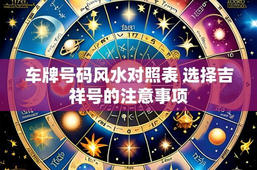 车牌号码风水对照表 选择吉祥号的注意事项