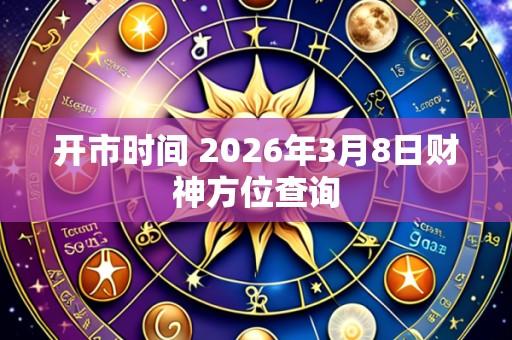 开市时间 2026年3月8日财神方位查询