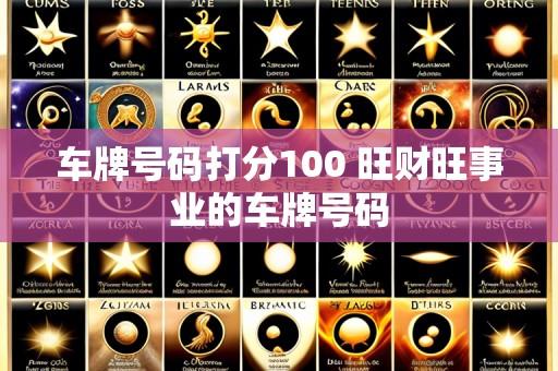 车牌号码打分100 旺财旺事业的车牌号码