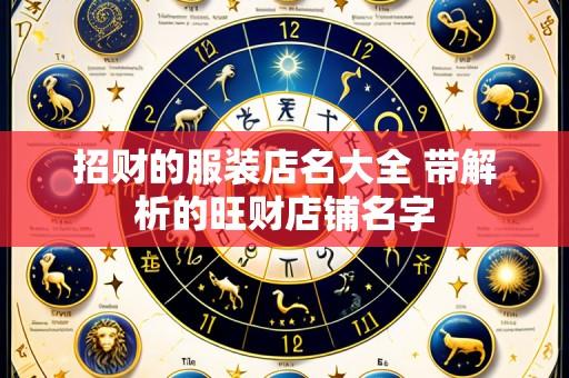 招财的服装店名大全 带解析的旺财店铺名字
