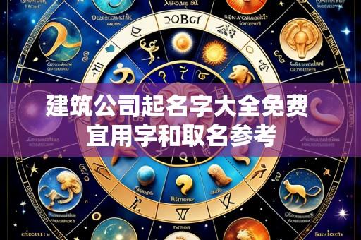 建筑公司起名字大全免费 宜用字和取名参考