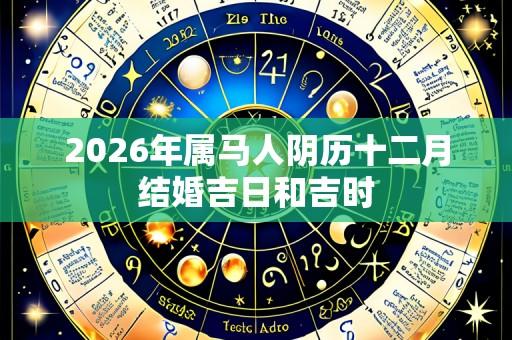 2026年属马人阴历十二月结婚吉日和吉时