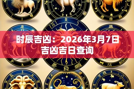 时辰吉凶：2026年3月7日吉凶吉日查询