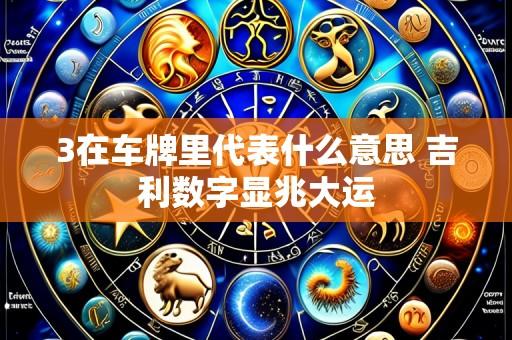 3在车牌里代表什么意思 吉利数字显兆大运
