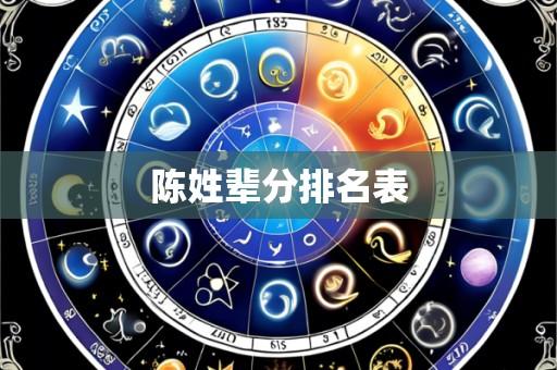 陈姓辈分排名表